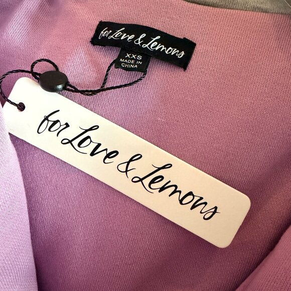 For Love & Lemons Purple Cropped Sherpa Half-Zip Hoodie XXS FA22 AT0035 - Picture 6 of 8